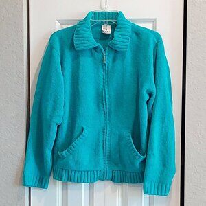 Soft As A Grape Turquoise Zip-up Jacket Women's Size M